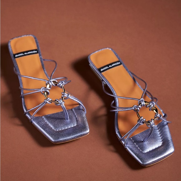 NWOT Anthropologie Strappy Sandals (37, Purple) - Picture 1 of 6